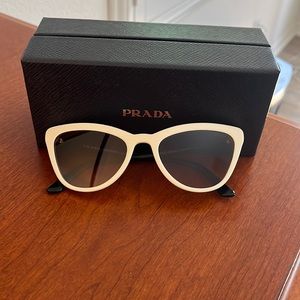 Prada white & black cat eye sunglasses